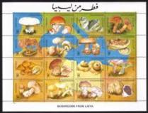 Mushrooms: Amanita Rubenscens, Etc. Complete Miniature Sheet of 16 Different