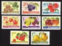 Fruits In Natural Colors: Plums, Peaches, Apples Grapes, Etc.) Complete Set of 8 Different