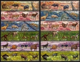 Animals: Giraffes, Zebras, Leopards, Hyenas, Etc. Complete Set of 48 Different With Airmails