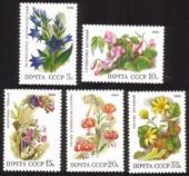 Flowers In Deciduous Forests: Campanula Latifolia, Etc. - Complete Set of 5 Different