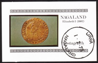 Coin: Queen Elizabeth I (1602) Gold Coin - Mini Souvenir Sheet
