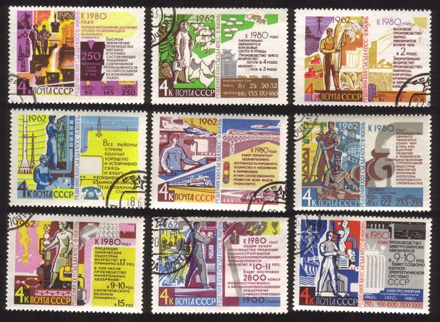Great Decisions By 22nd Communist Party: People Working, Etc. - Complete Set of 9 Different