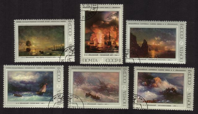 Seascape Paintings By Aivazovski: Odessa By Moonlight, Etc. - Complete Set of 6 Different