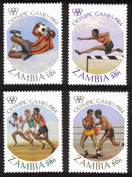 1984 Summer Olympics: Soccer, Running, Hurdles, Boxing - Complete Set of 4 Different Sports