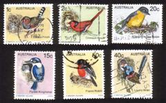 Australian Birds: Finch, Robin, Wren, Etc. - Complete Set of 6 Different (Used)