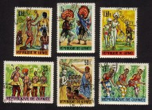 African Art & Culture: Festival Sword Dancing, Musicians, Etc. - Complete Set of 6 Different