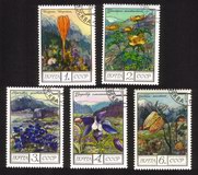 Flowers of The Caucasus: Pasqueflowers, Saffron, Gentian, Etc. - Complete Set of 5 Different
