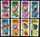 Telecommunications: Satellites, Telephones, Morse Key, Etc. - Complete Set of 8 Different